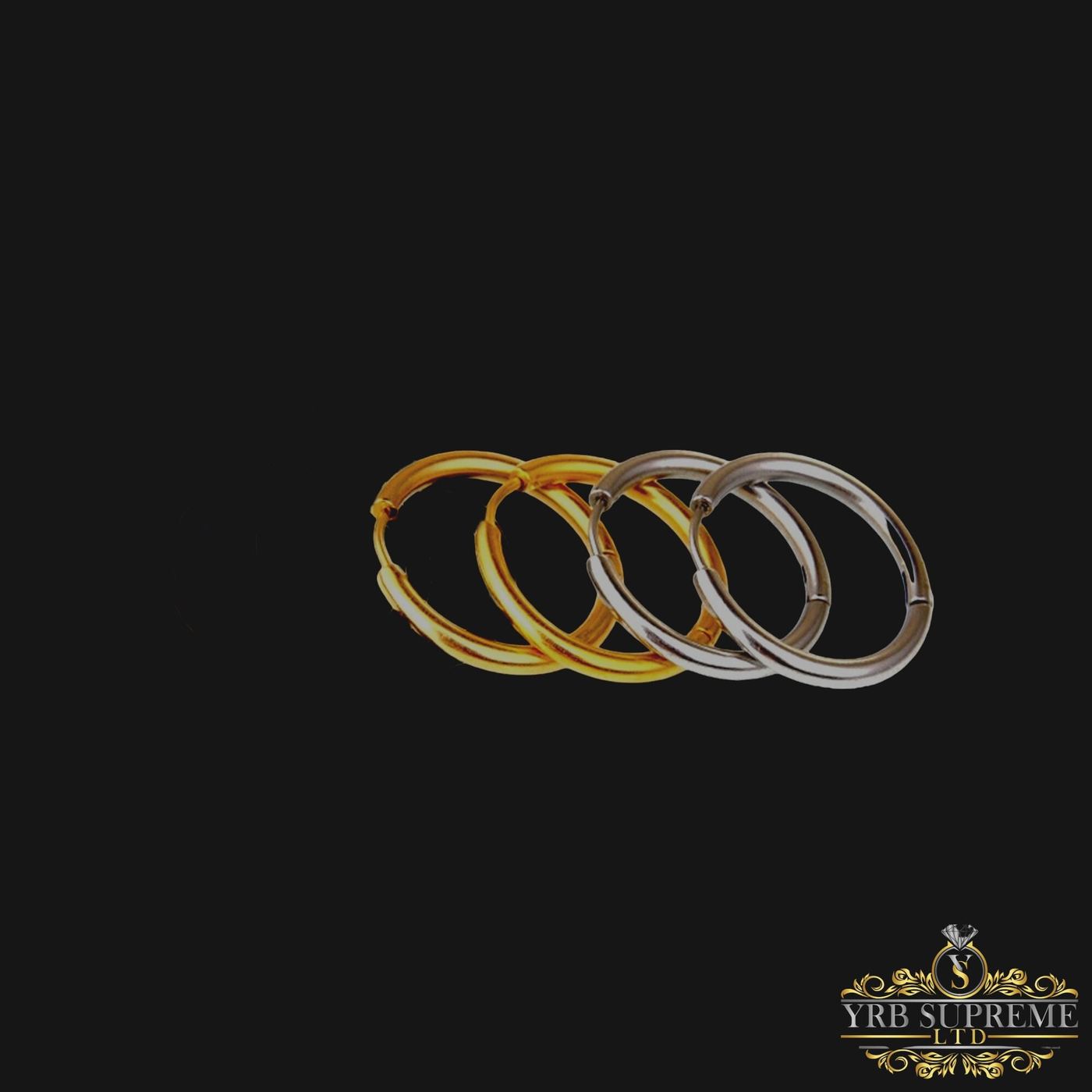 12mm Gold Men's Earrings, Hoop Earring for Men, Silver Jewellery, Gift For Dad, Waterproof Jewelry