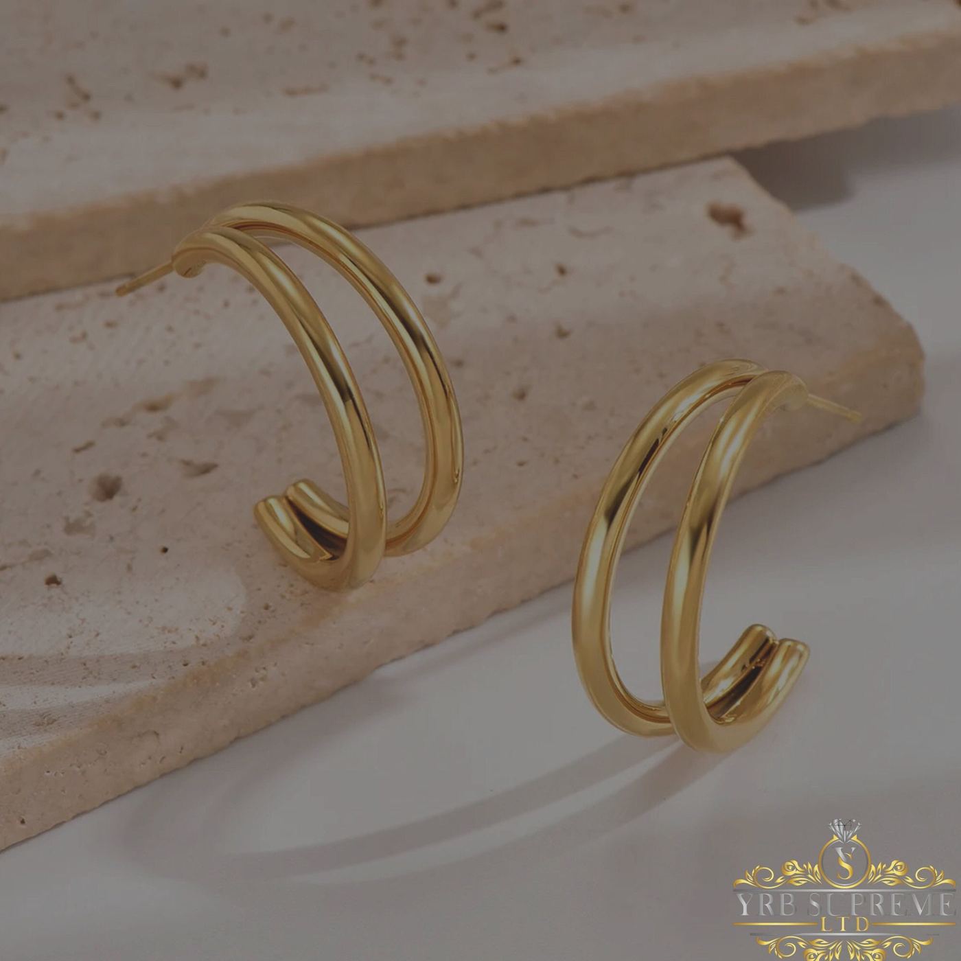 14k Gold Plated C Shape Earrings Modern Earrings Earrings for women
