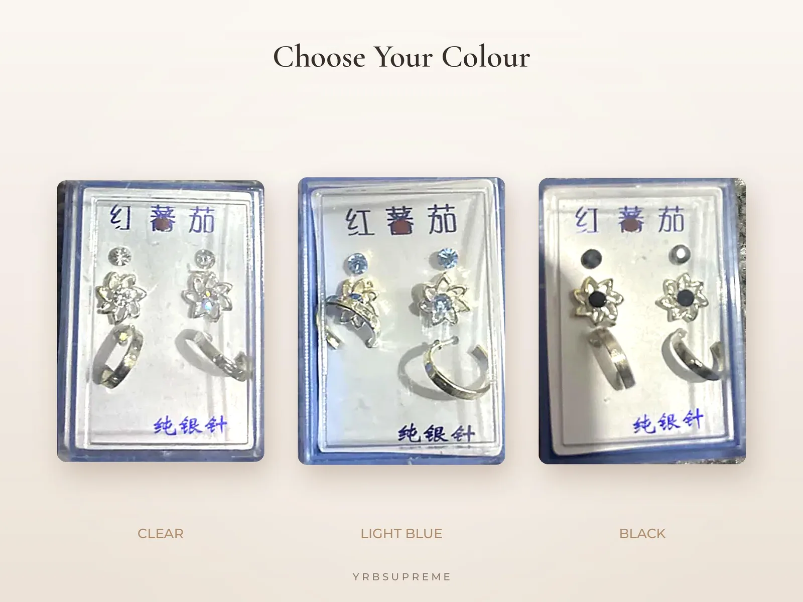 Flower Earring Set (3 Pairs)