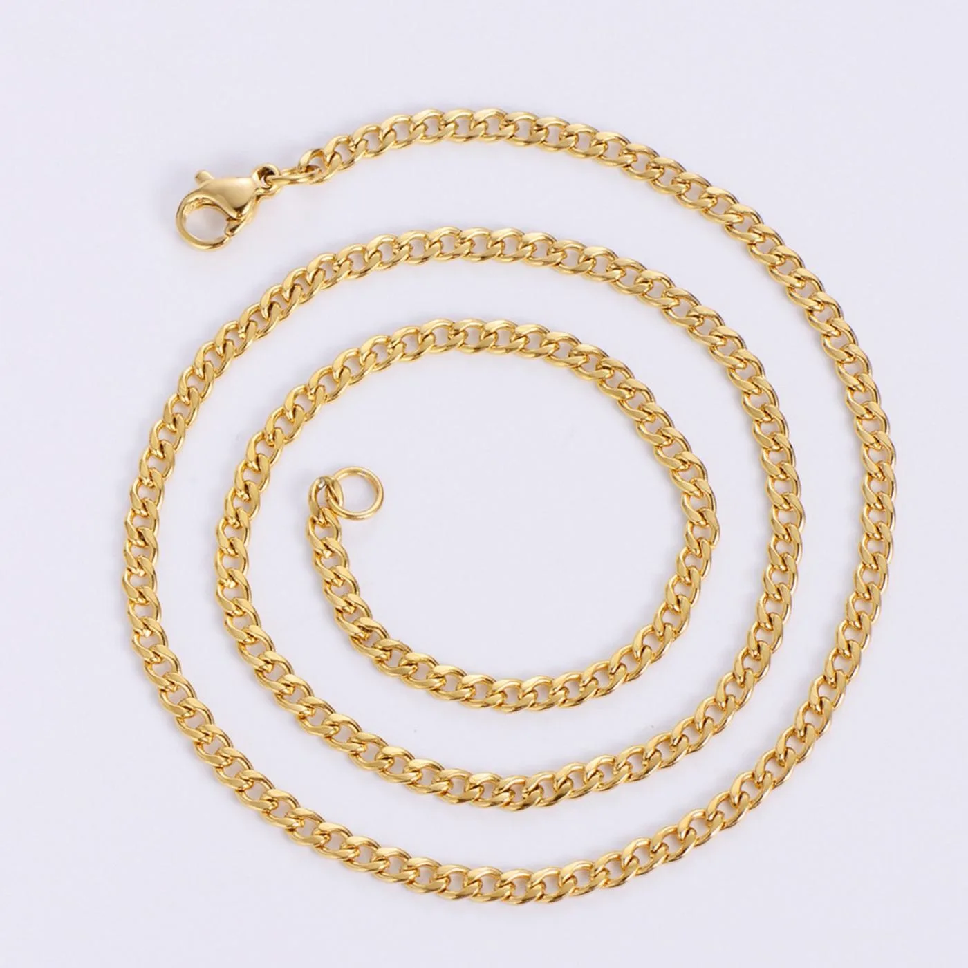 7mm Gold Flat Curb Chain