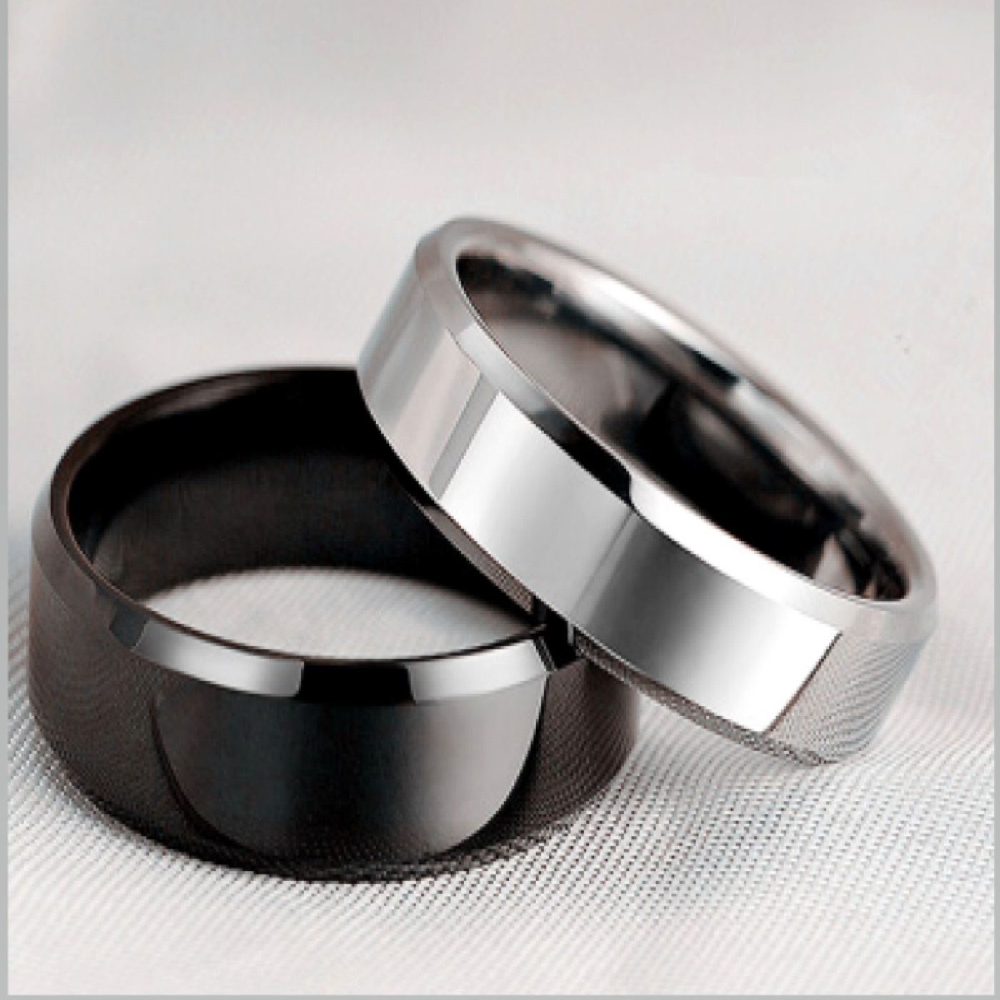 Black Mens Pinky Ring, Simple Men Ring, Wedding Band, Waterproof Wedding Ring