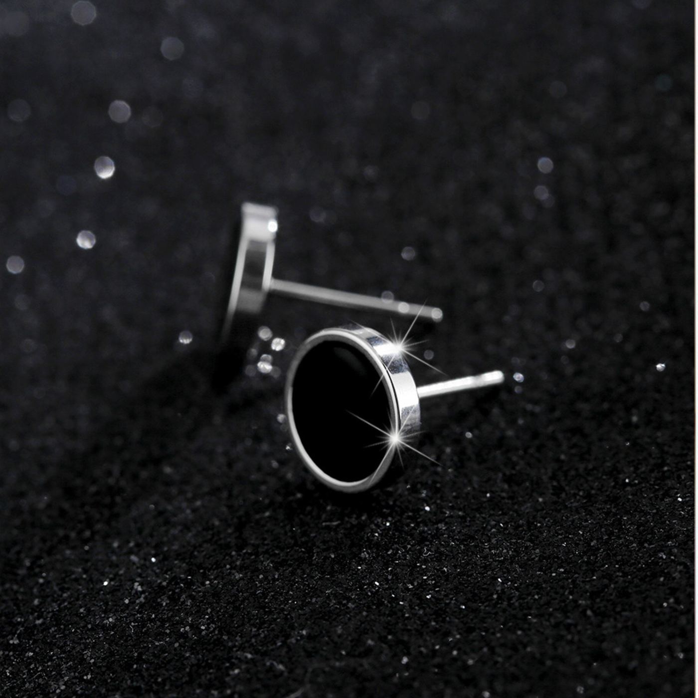 Black Stud Earring, Men's 10mm Stud Earrings, Earrings for Men,