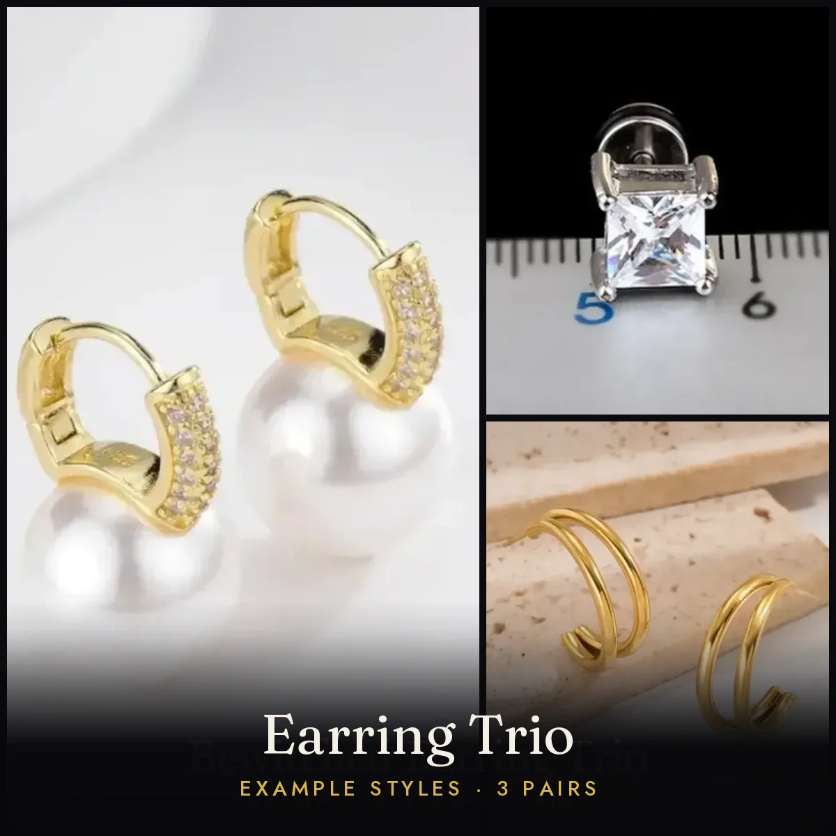 Earring Trio (3 pairs)