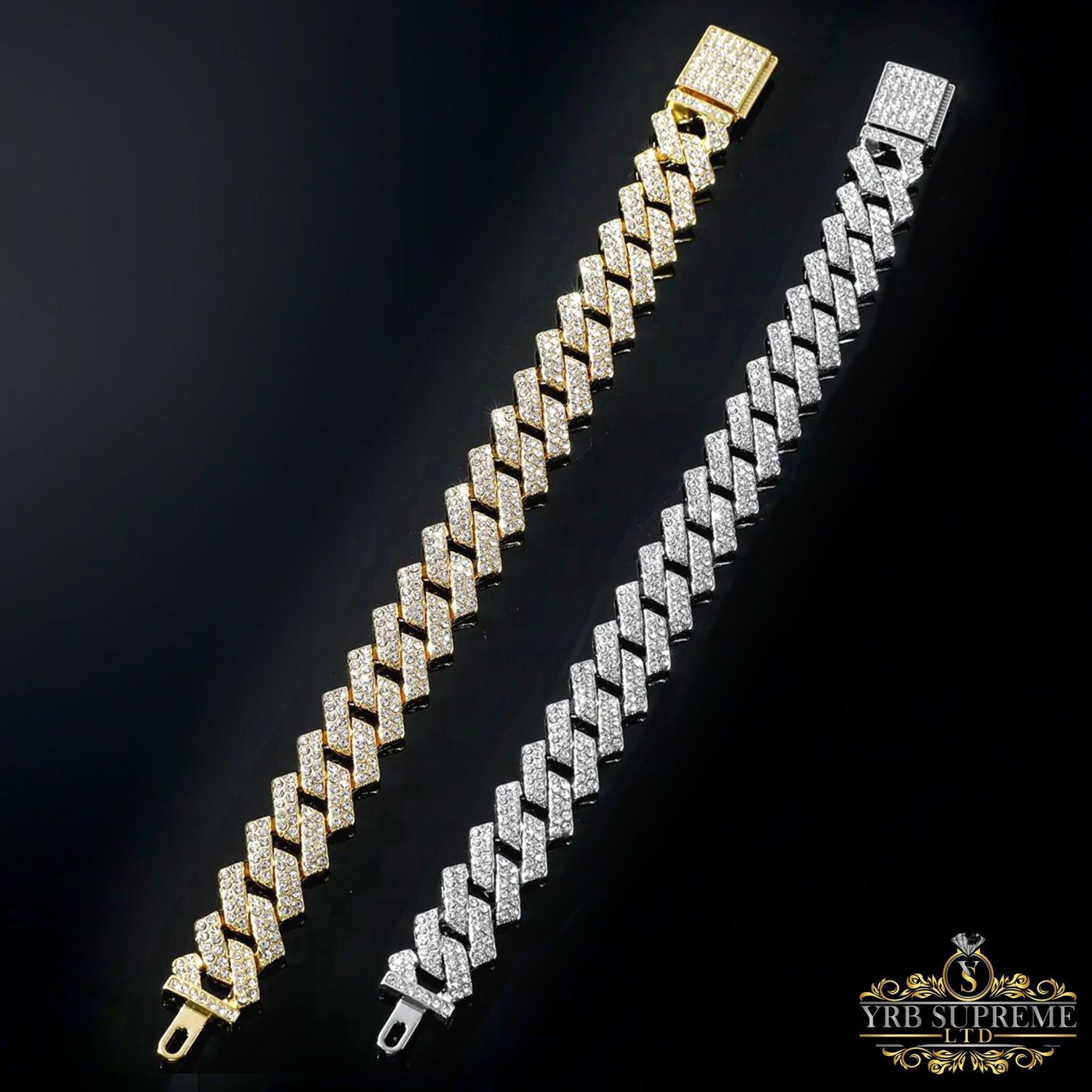 Diamond Bracelet  Gold Mens Bracelet Iced Out Bracelet Silver Bracelet for him