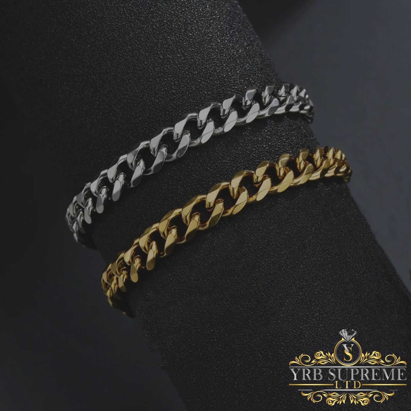 Gold Curb bracelet, Gold Bracelet For Him, Silver Bracelet Curb chain silver bracelet Waterproof jewelry