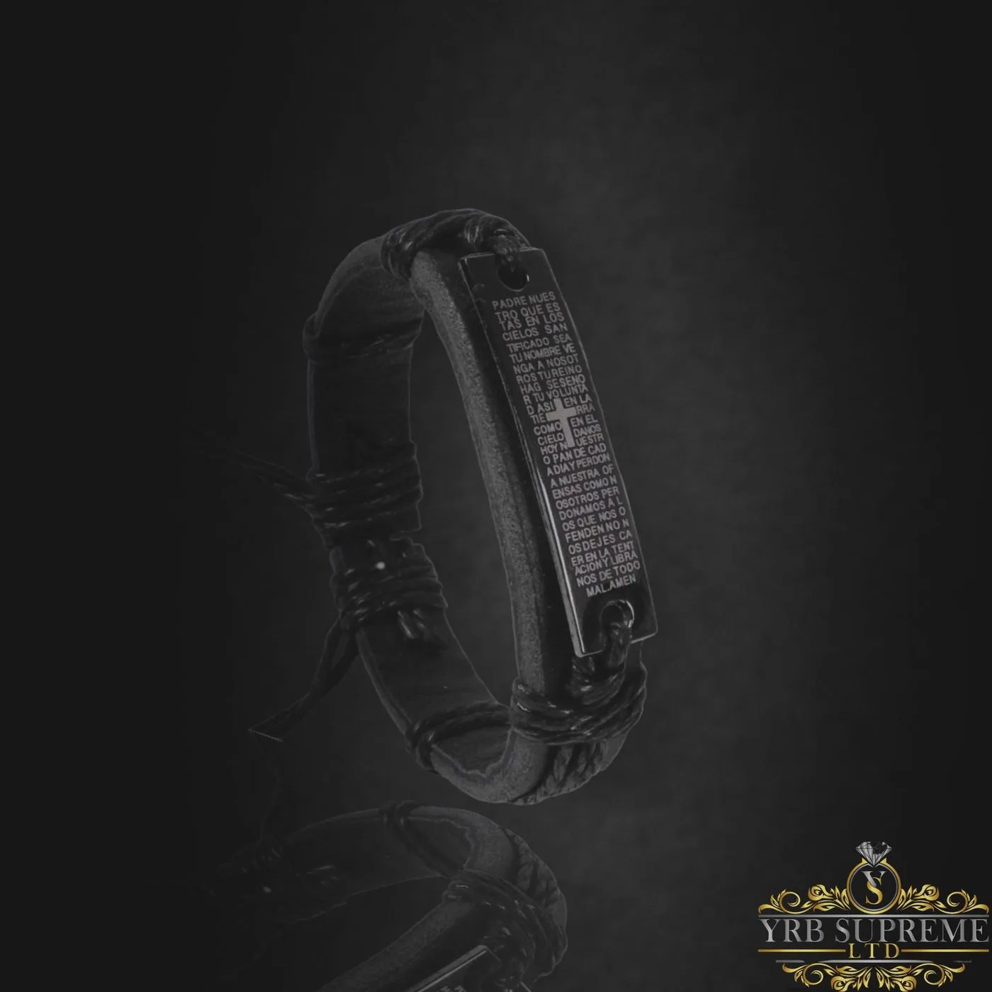 Black Leather Cross Cuff