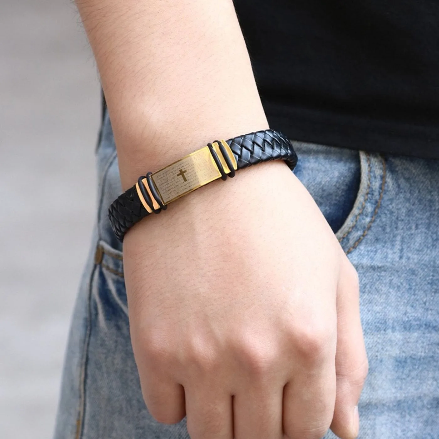 Cross Engraved Bracelet