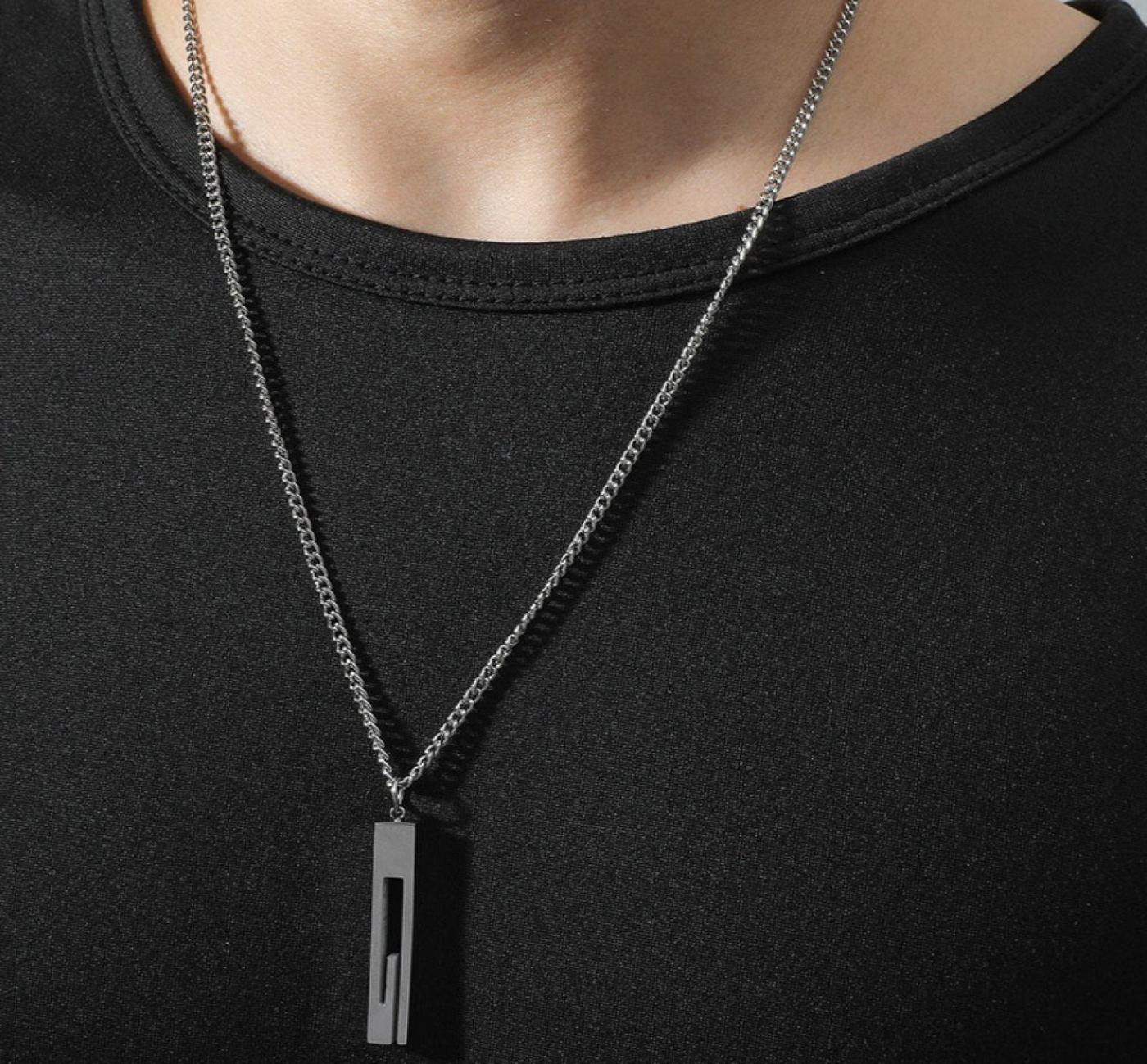 Silver Pendant Chain, Mens Silver Necklace, Simple Thin Chain For Men, Waterproof Men's Jewellery