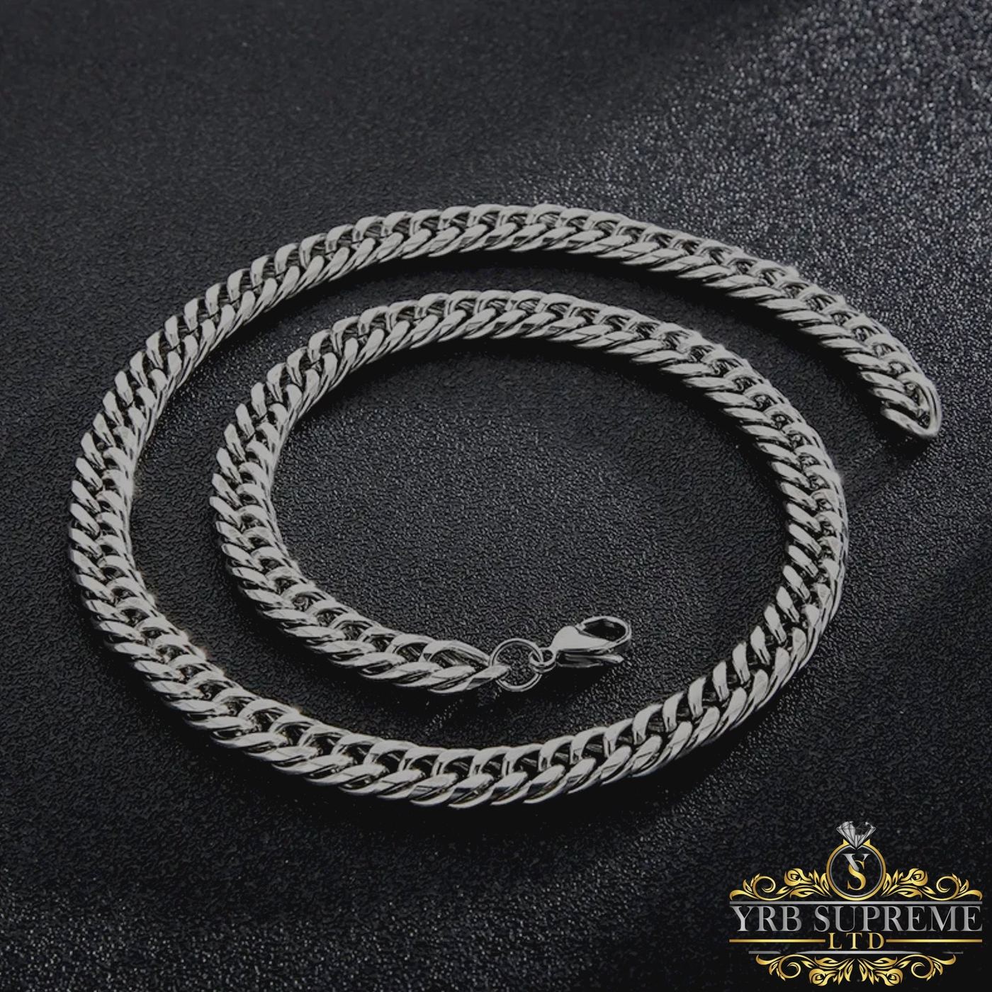 Silver Plated Curb Chain Mens Curb Chain 8mm Chain For Him