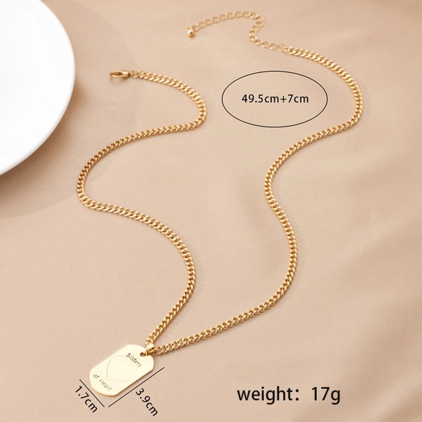 Sisters at Heart Gold Pendant Necklace | Friend Jewelry Gift