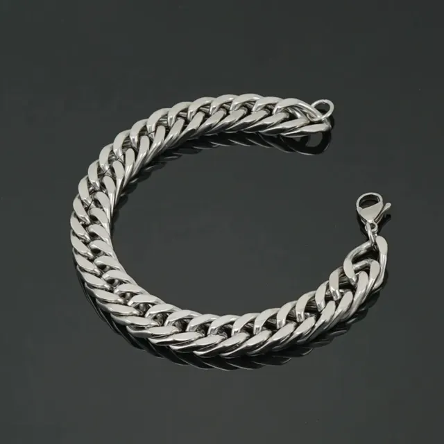 11mm Silver Curb Bracelet — photo 3