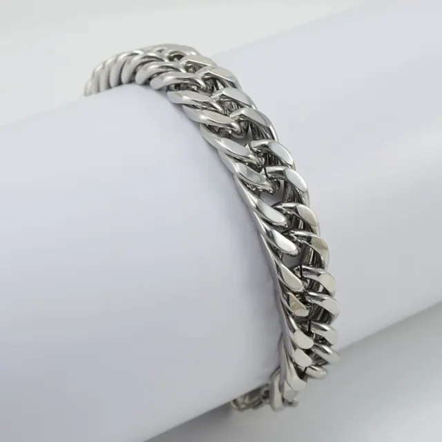 11mm Silver Curb Bracelet — photo 4