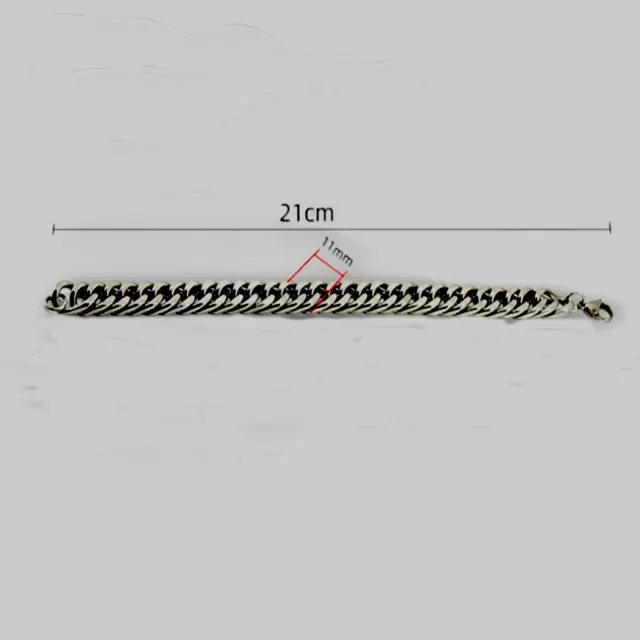 11mm Silver Curb Bracelet — photo 5