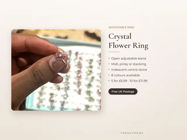 Crystal Flower Ring — photo 3