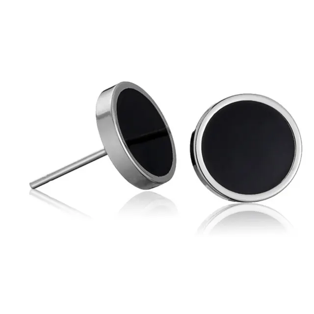 10mm Black Stud Earrings — photo 4