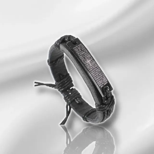 Black Leather Cross Cuff — photo 3