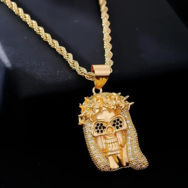Iced Out Gold Skull Pendant — photo 3