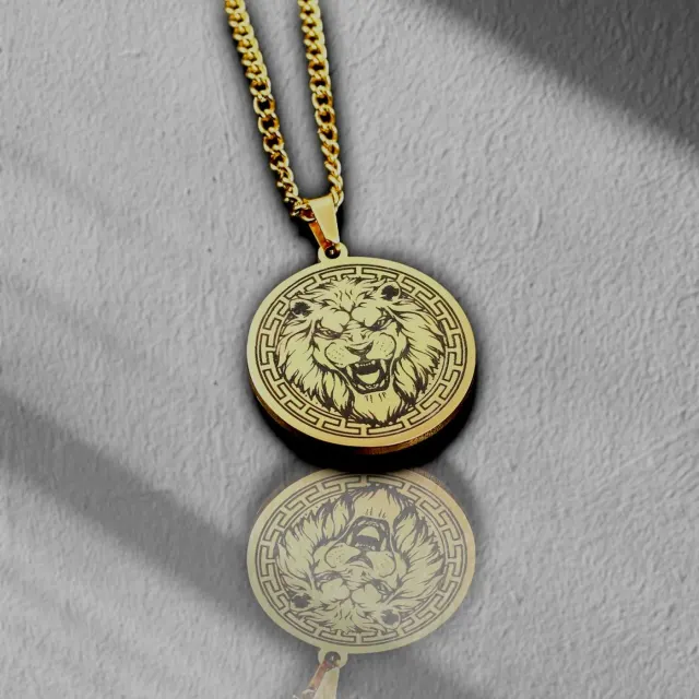 Gold Wolf Coin Pendant — photo 3