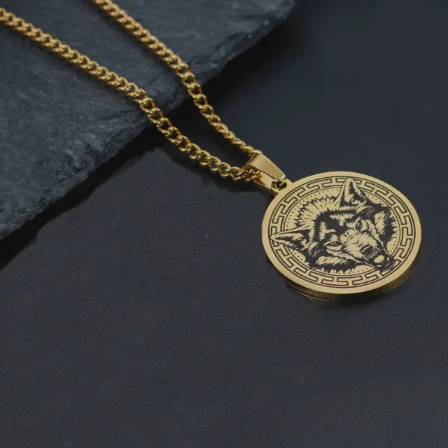 Gold Wolf Coin Pendant — photo 5