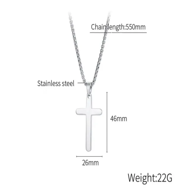 Minimalist Silver Cross Pendant — photo 3