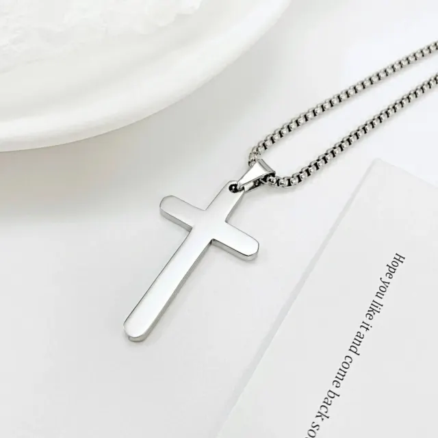Minimalist Silver Cross Pendant — photo 4