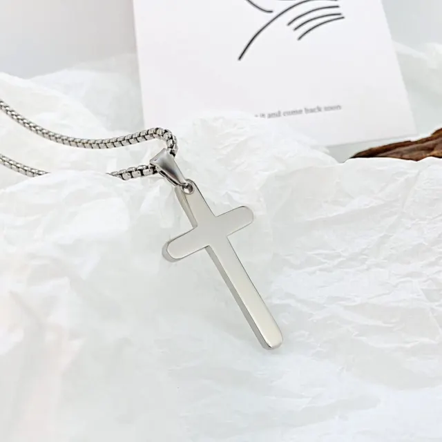 Minimalist Silver Cross Pendant — photo 5