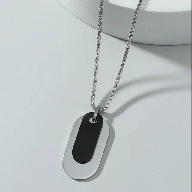 Silver Dog Tag Pendant — photo 4