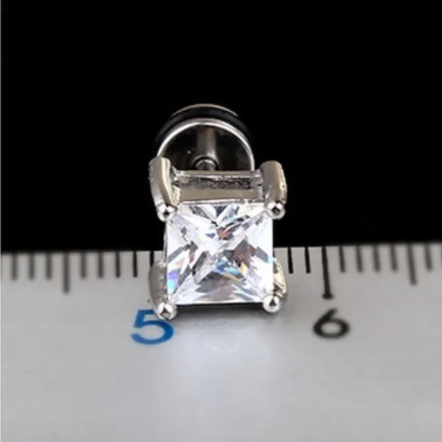 Square Zircon Stud Earrings