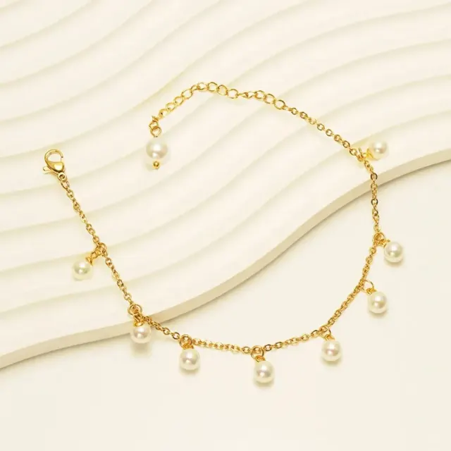 Gold Pearl Drop Bracelet — photo 3