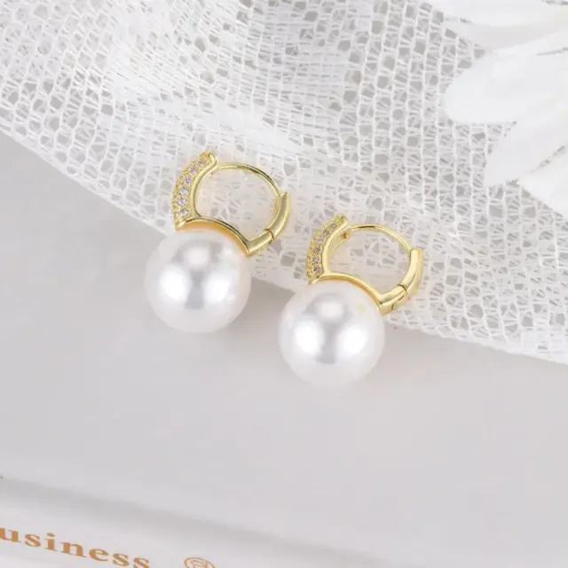 Silver Pearl Hoop Earrings — photo 5