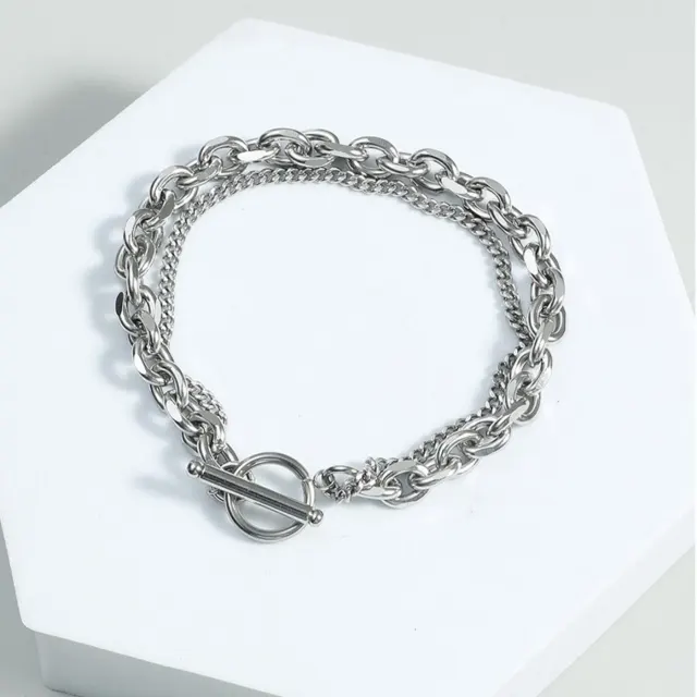 Silver Double Link Bracelet — photo 3