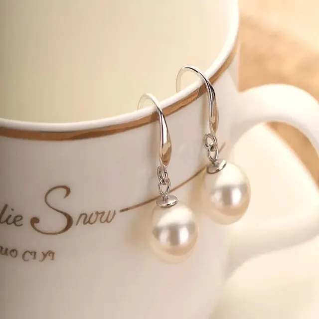 Silver Pearl Drop Earrings
