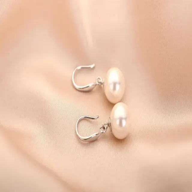Silver Pearl Drop Earrings — photo 4