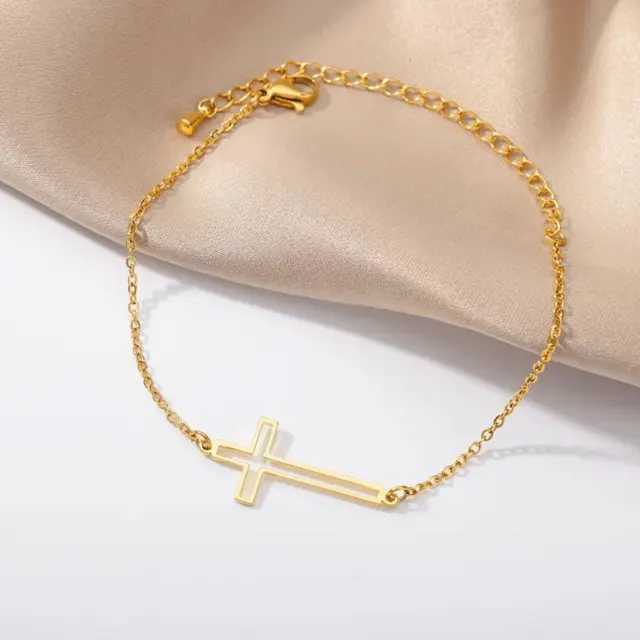 Gold Cross Bracelet — photo 5