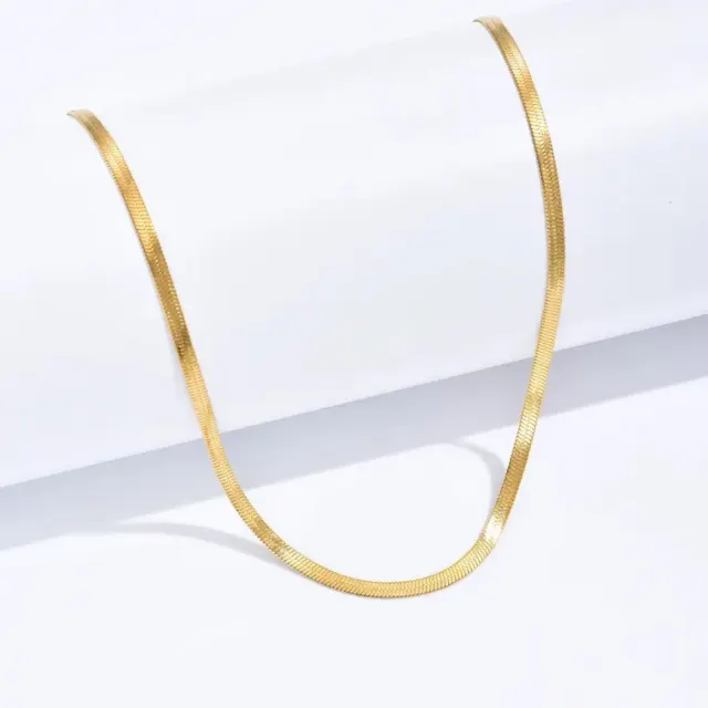 Gold Flat Snake Necklace
