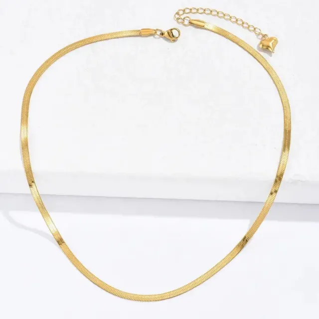 Gold Flat Snake Necklace — photo 3