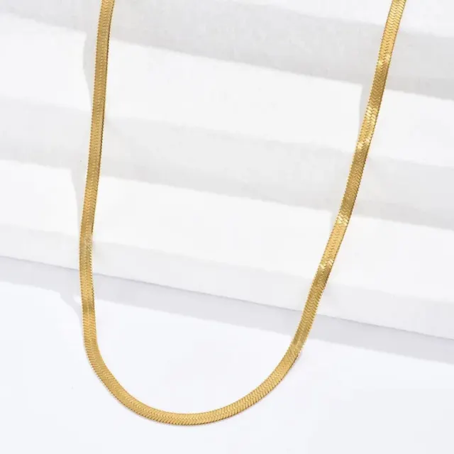 Gold Flat Snake Necklace — photo 4