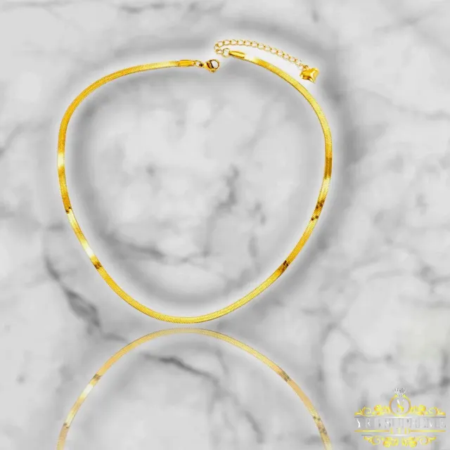 Gold Flat Snake Necklace — photo 5