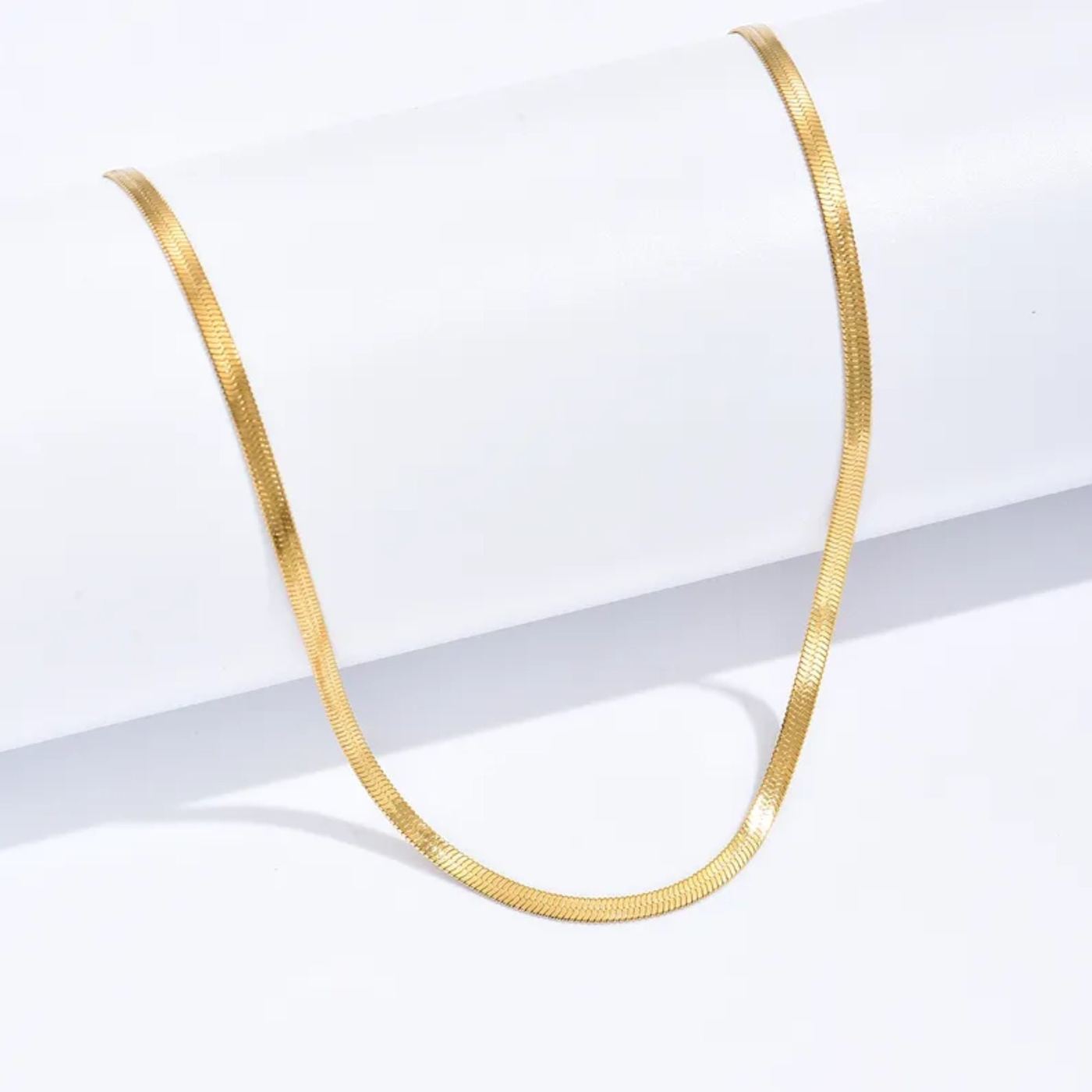 Women's Flat snake necklace Gold plated necklace Gift for her